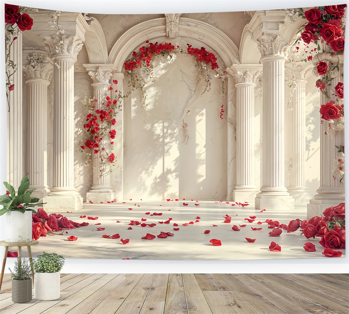 Toile de fond Saint-Valentin Pétales de Roses Archway Marbre BRP12-256