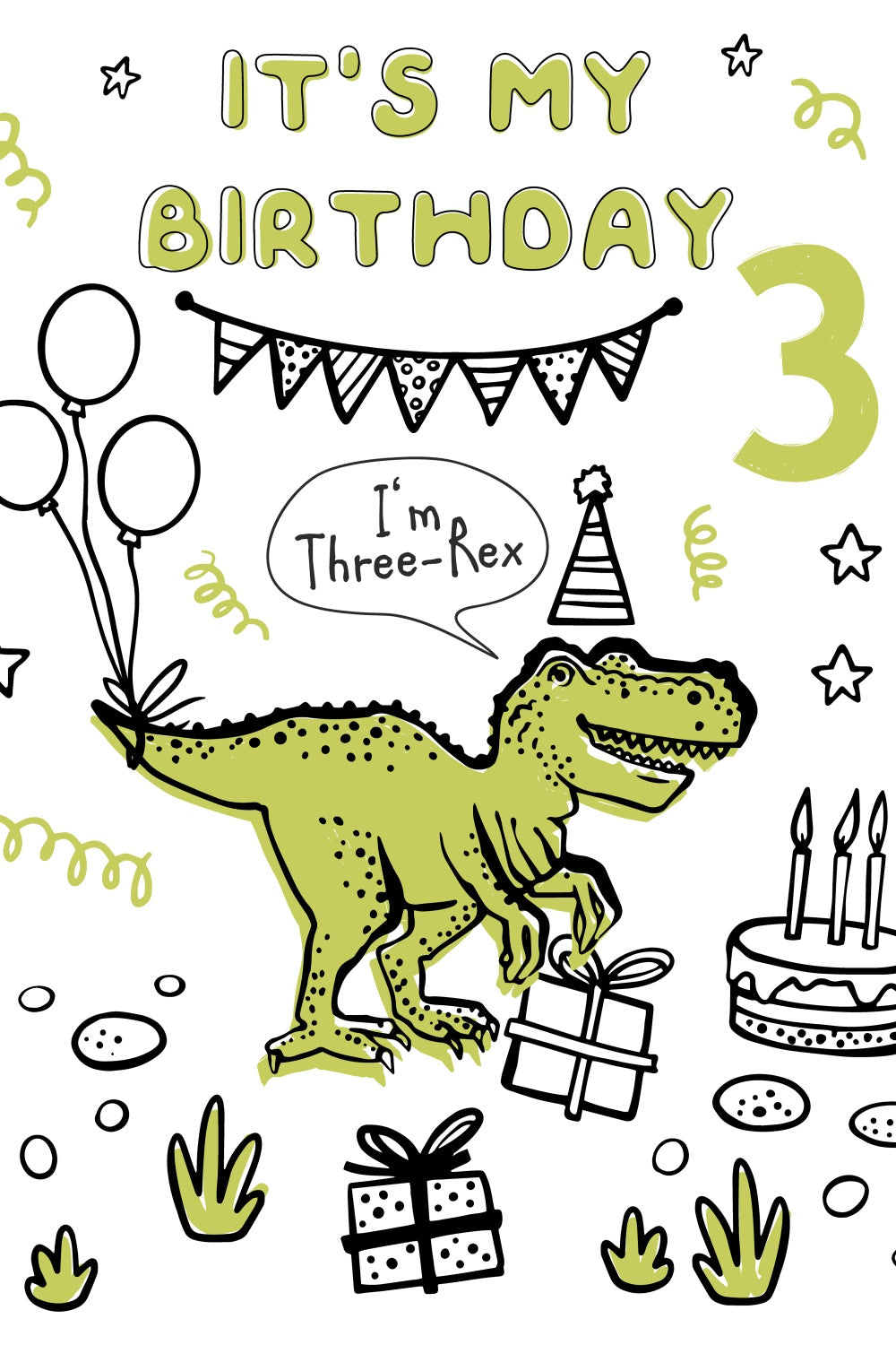 Toile de fond Anniversaire Personnalisé Dinosaure Jurassique Trois-Rex BRP12-295