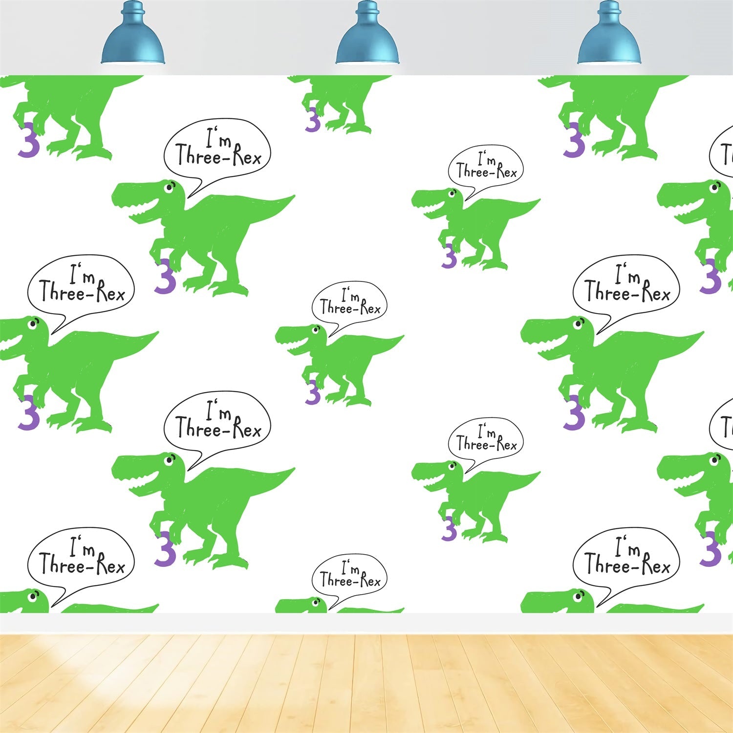 Toile de fond Anniversaire Personnalisé Dinosaure Motif Trois-Rex BRP12-296