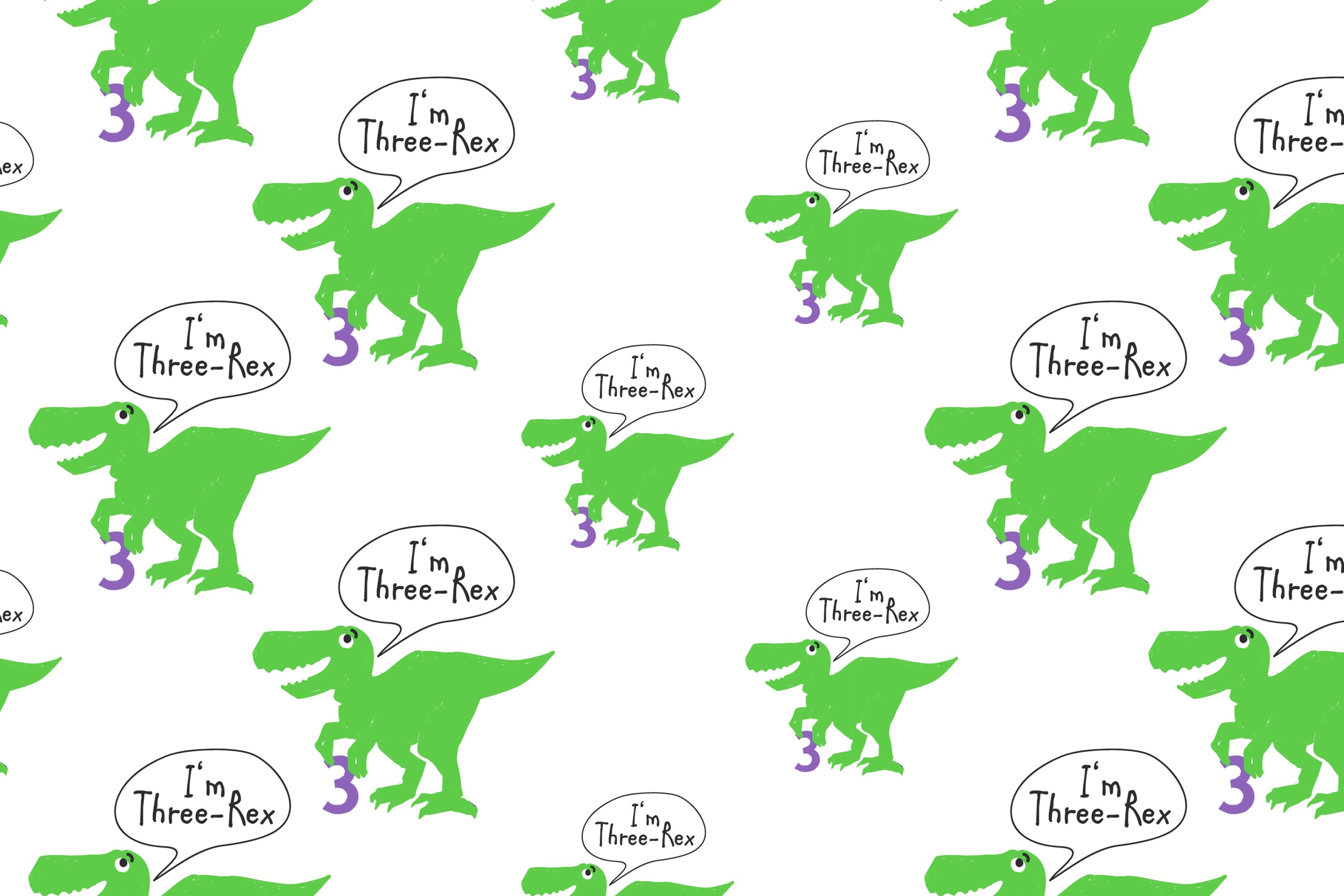 Toile de fond Anniversaire Personnalisé Dinosaure Motif Trois-Rex BRP12-296