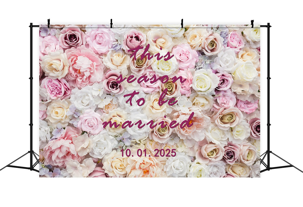 Toile de fond Photo Mariage Personnalisée Idées Mur Fleurs Épanouies BRP12-346