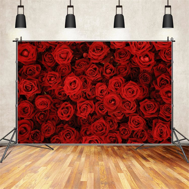 Toile de fond Photo Mariage Roses Rouges Mur Floral BRP12-384