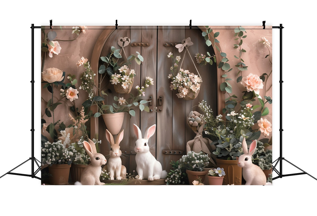 Toile de fond Pâques Photographie Cottage Lapin Décor Floral BRP12-393