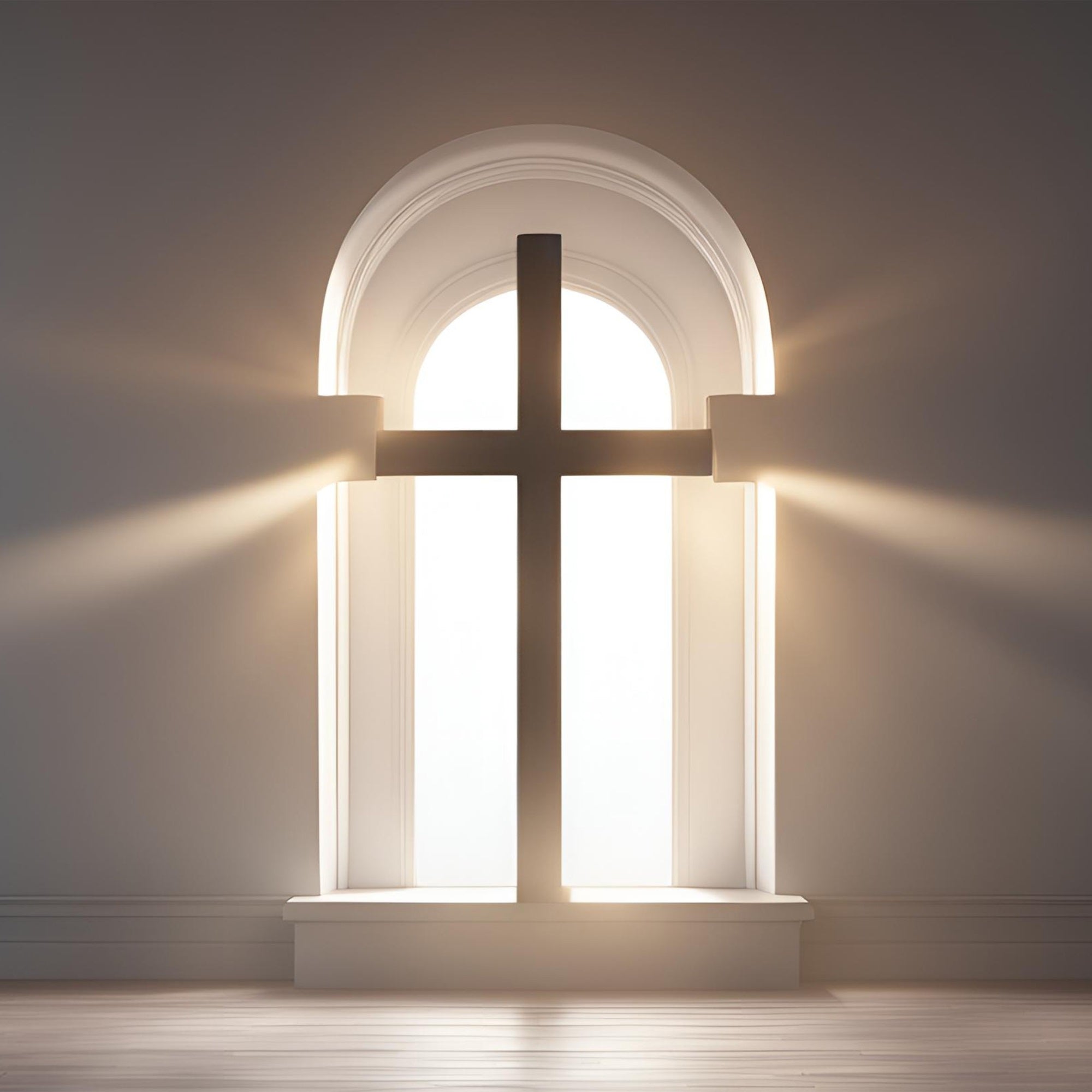 Fond Photo Pâques Église Arche Croix Rayons de Soleil BRP12-437