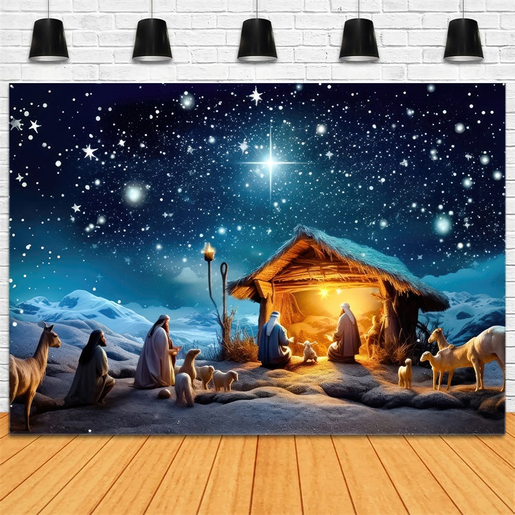 Fond pour Crèche Étoile de Bethléem Mangeoire BRP12-438
