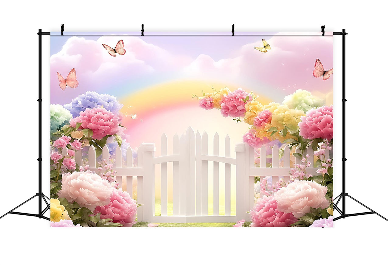 Toile de fond Printemps Fleurs Vives Arc-en-Ciel Pastel BRP12-478