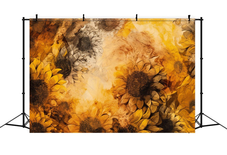 Fond Fleuri Tournesol Doré Vif BRP12-522