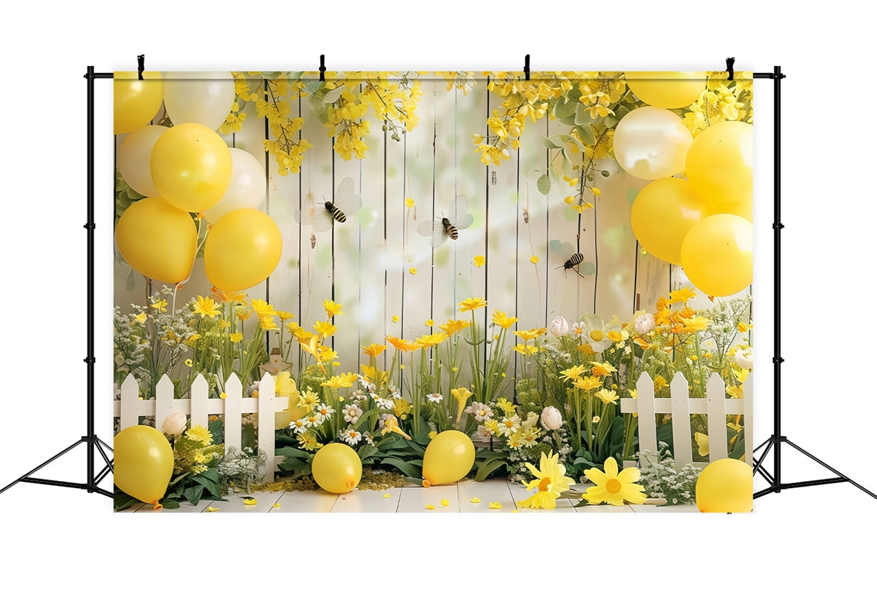 Toile de fond Décoration Florale Ballons Printemps Vifs BRP12-562