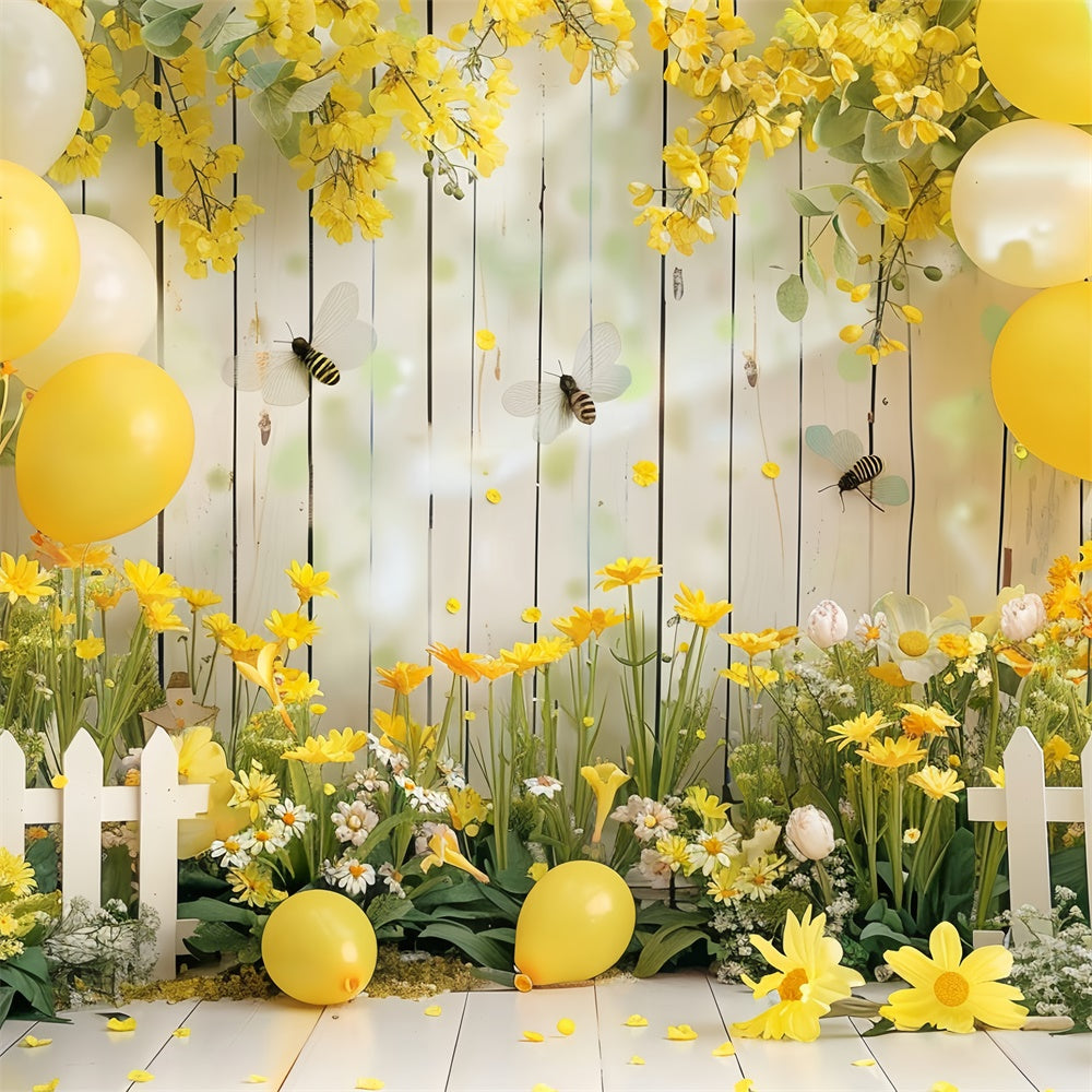 Toile de fond Décoration Florale Ballons Printemps Vifs BRP12-562