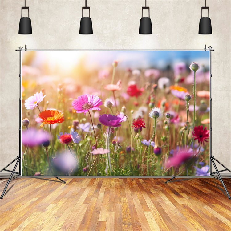 Toile de fond Fleurs Prairie Sauvage Enchantée Sous le Soleil BRP12-570