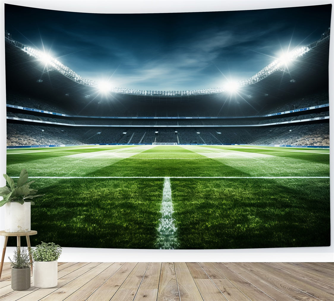 Toile de fond Sport Photographie Terrain Football Lumières BRP12-584