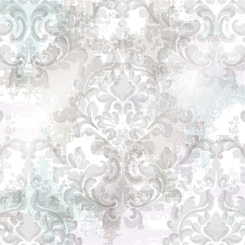 Toile de fond Damassé Abstrait Motif Baroque Pastel BRP12-599