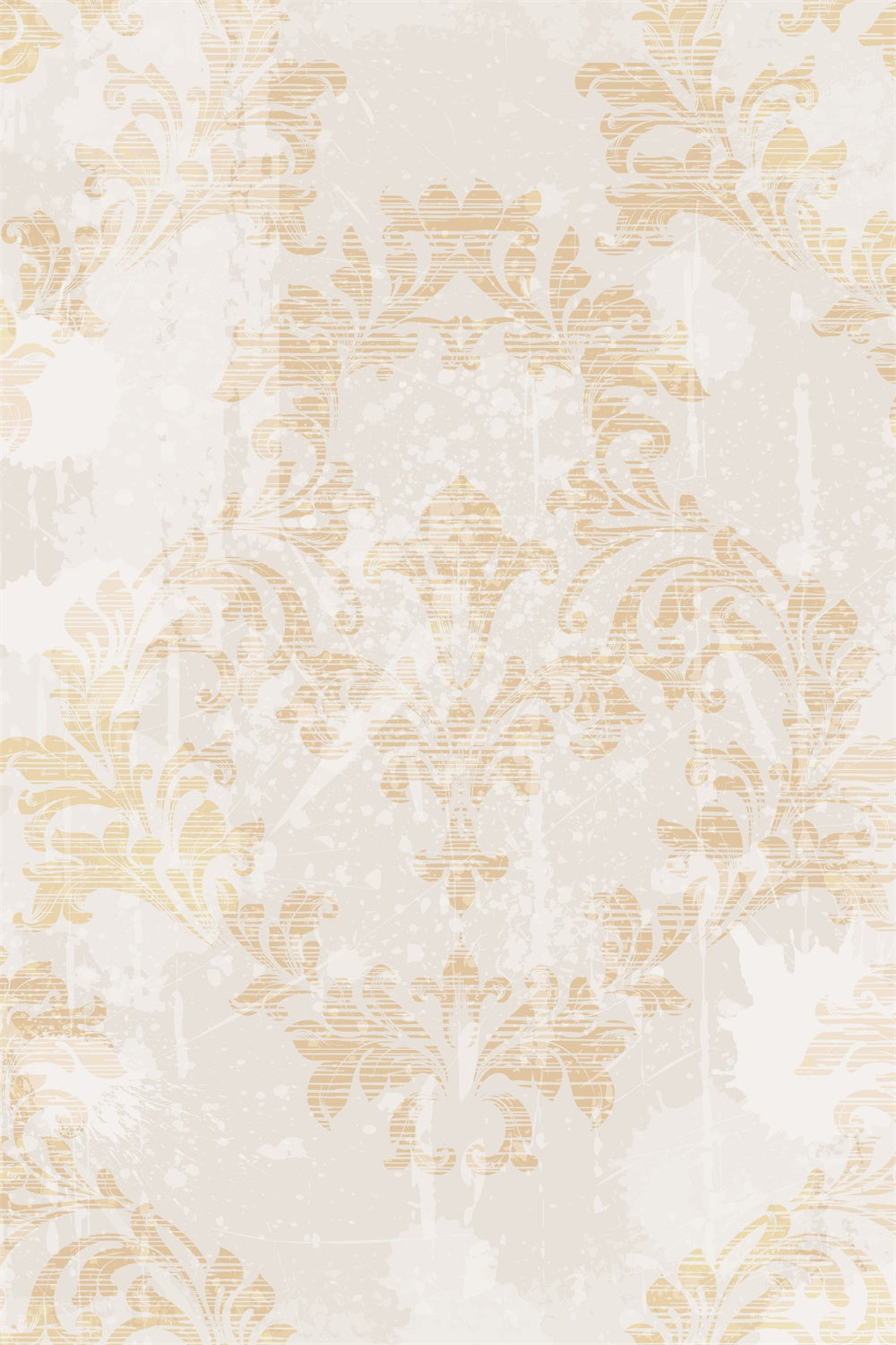 Toile de fond Damassé Distressé Beige,Motif Floral Baroque BRP12-604