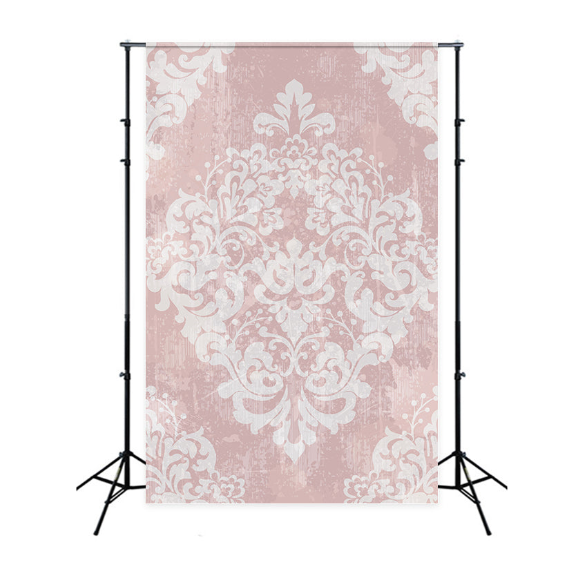 Toile de fond Damassé Rose Pastel Floral Baroque BRP12-607