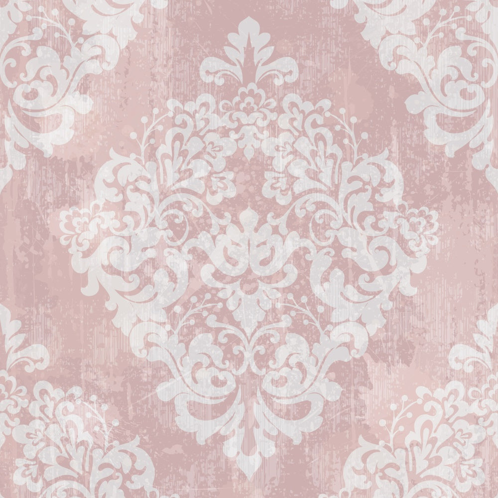 Toile de fond Damassé Rose Pastel Floral Baroque BRP12-607