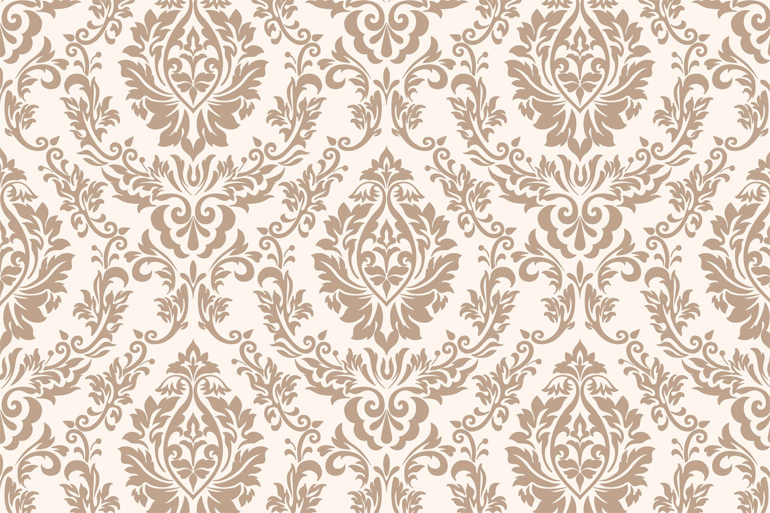 Toile de fond Damassé Marron Doux Motif Baroque BRP12-608