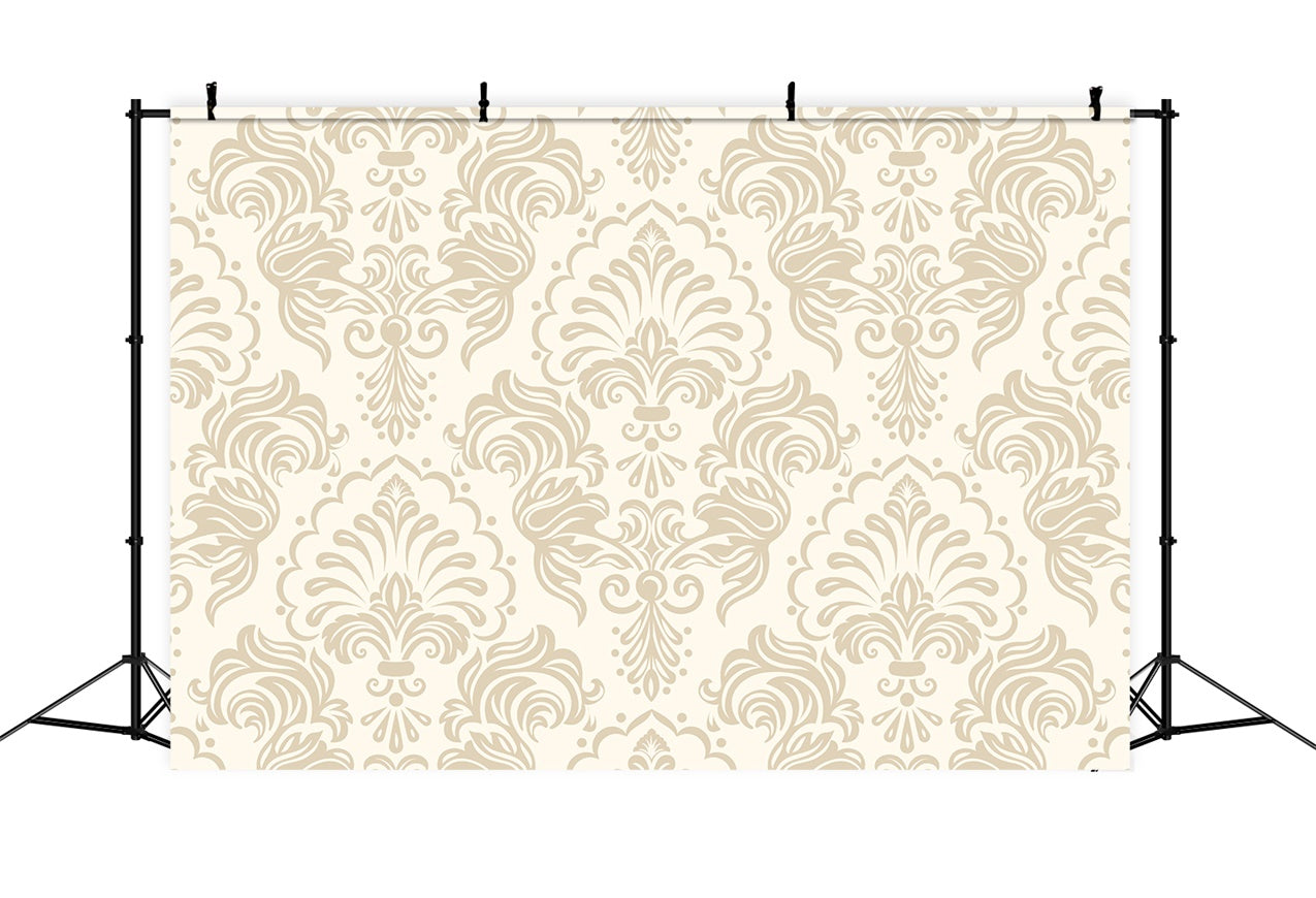 Toile de fond Damassé Crème Beige,Floral Décoratif BRP12-609