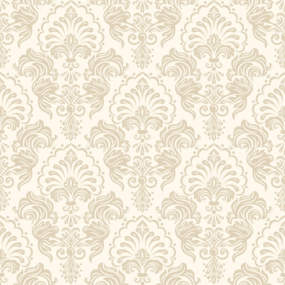 Toile de fond Damassé Crème Beige,Floral Décoratif BRP12-609