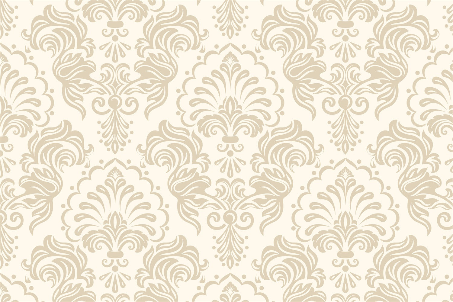 Toile de fond Damassé Crème Beige,Floral Décoratif BRP12-609