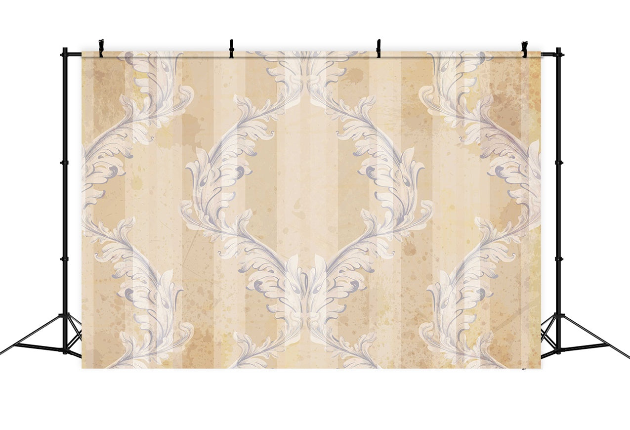 Toile de fond Damassé Distressé Motif Floral Beige,BRP12-610