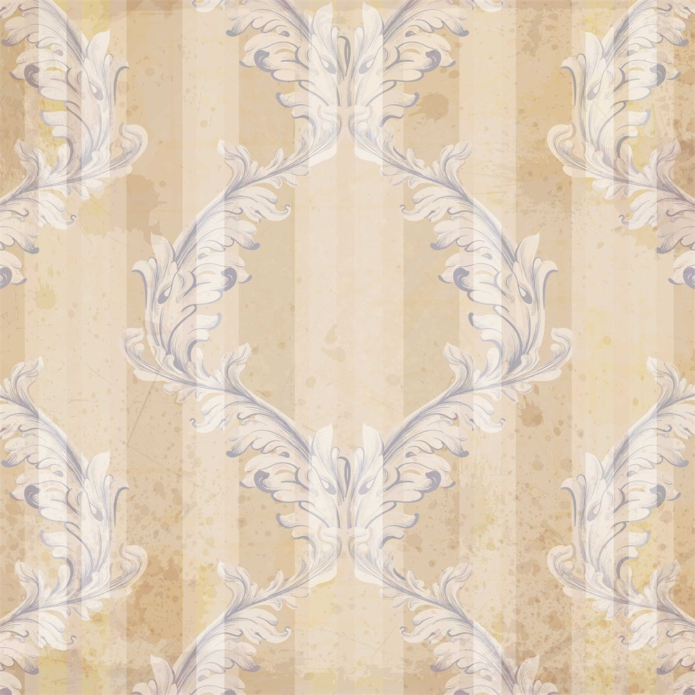 Toile de fond Damassé Distressé Motif Floral Beige,BRP12-610