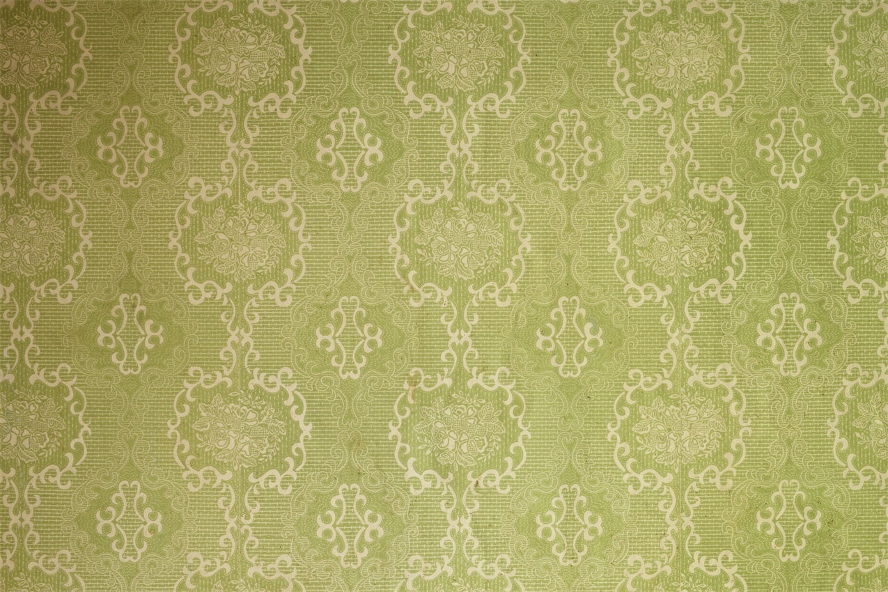 Toile de fond Photographie Damassé Médaillon Floral Vert BRP12-613