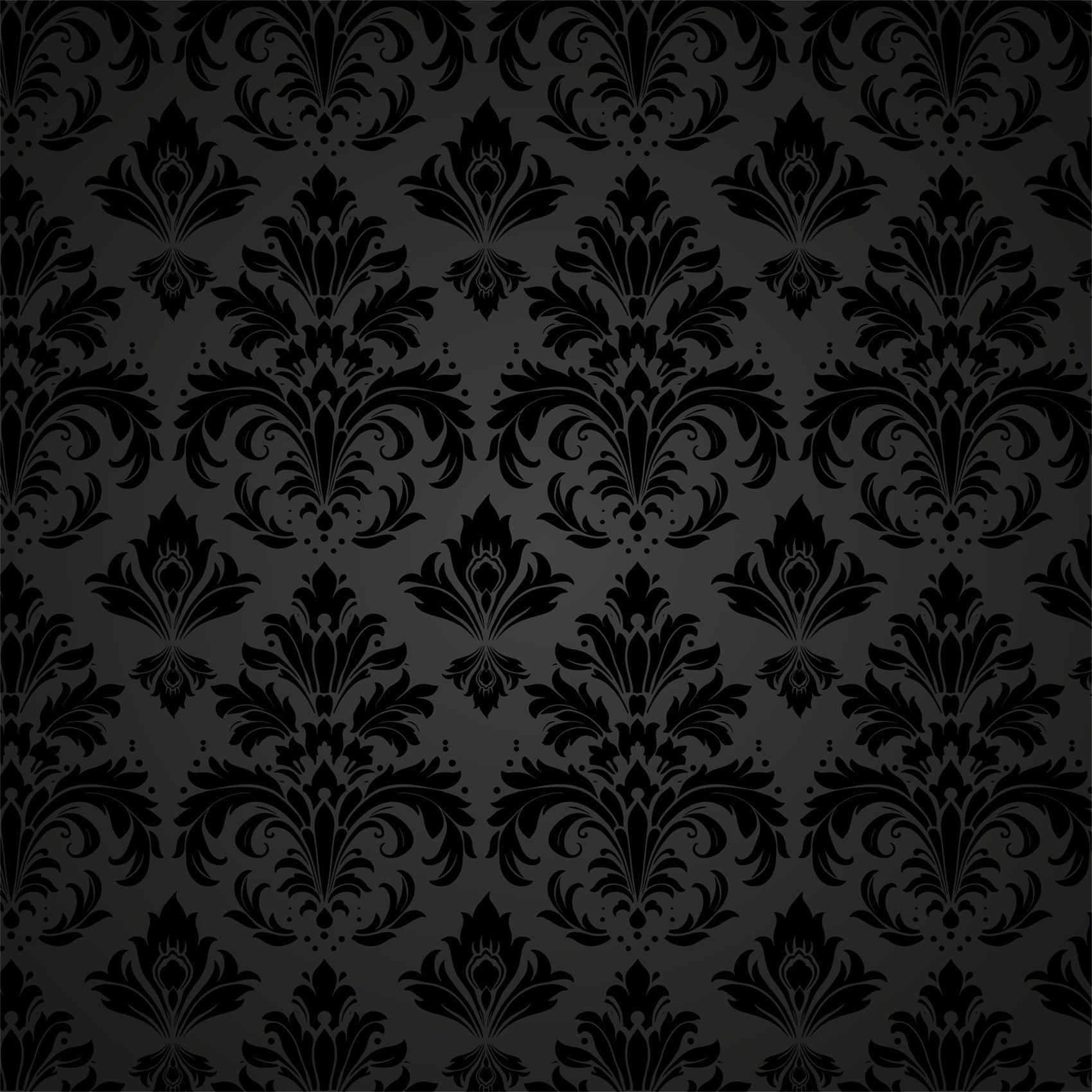 Toile de fond Damassé Luxueux Noir Gris Floral BRP12-628