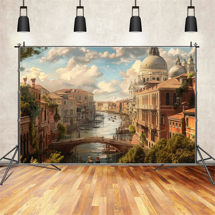 Toile de fond Architecture Canal Pittoresque de Venise BRP12-657