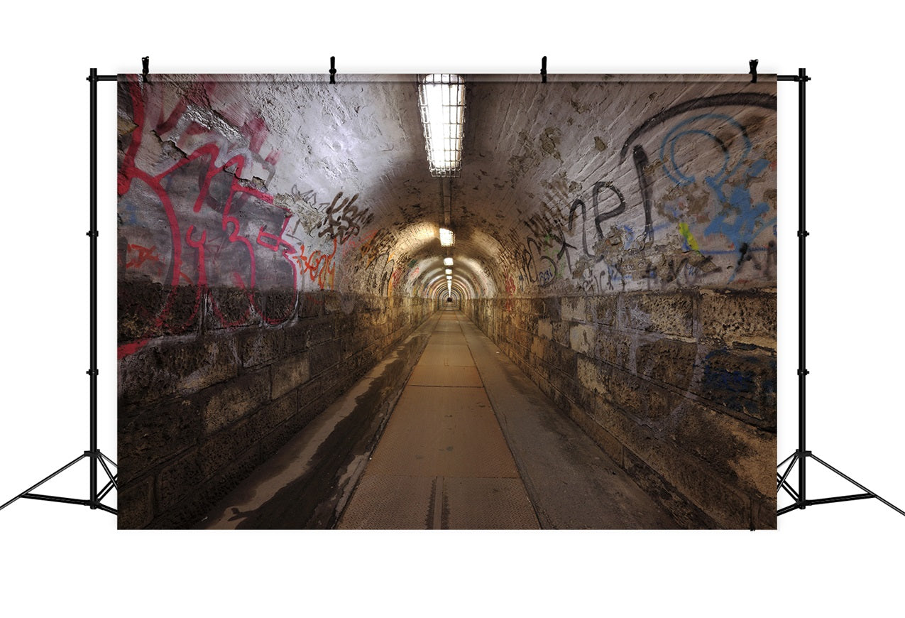 Toile de fond Architecture Tunnel Graffiti Photographie BRP12-669