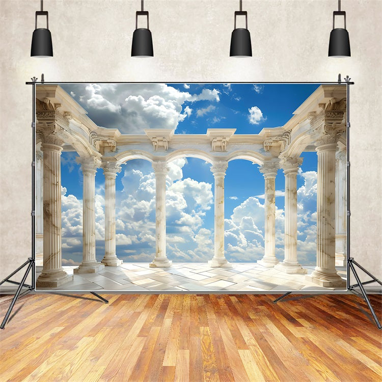 Toile de fond Architecture Colonnes en Marbre Arche Ciel BRP12-676