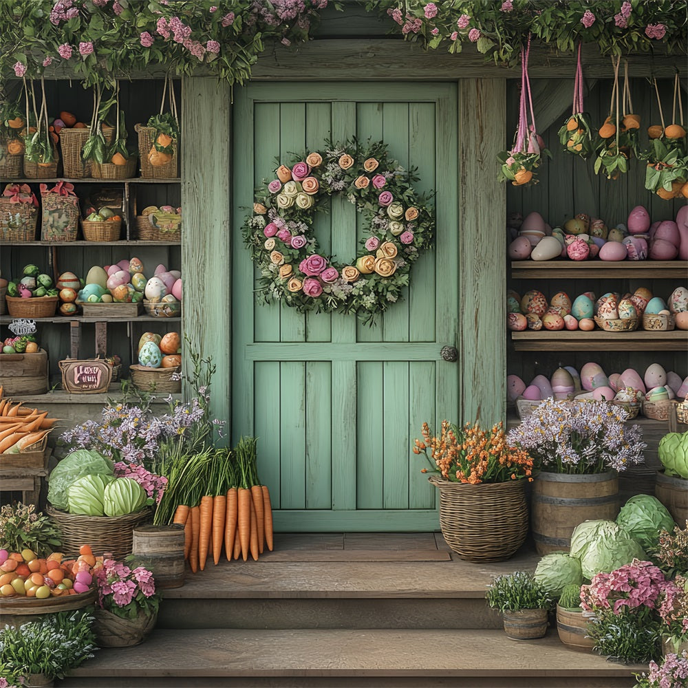 Fond Photo Pâques Produits Frais Floral Porche Printemps BRP12-735