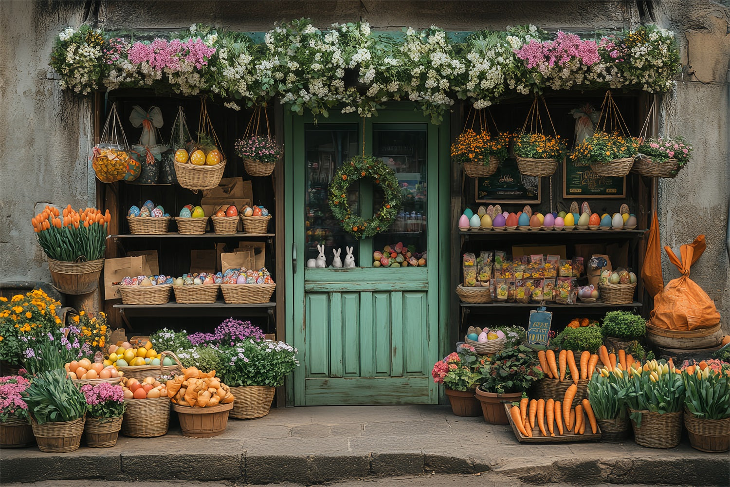 Fond Photo Pâques Ferme Légumes Floraux BRP12-736