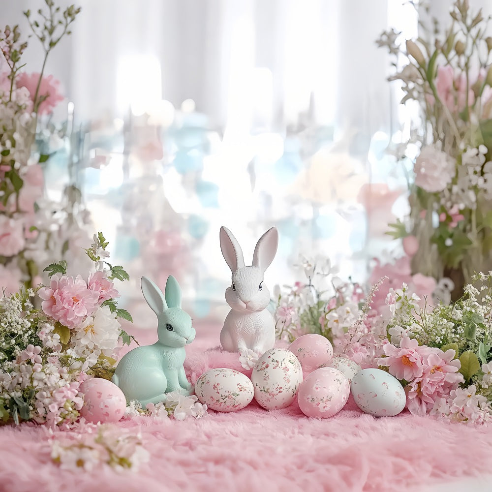 Fond Photo Pâques Fleurs Lapin Œuf BRP12-746