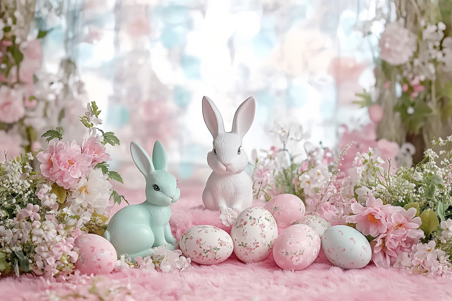 Fond Photo Pâques Fleurs Lapin Œuf BRP12-746