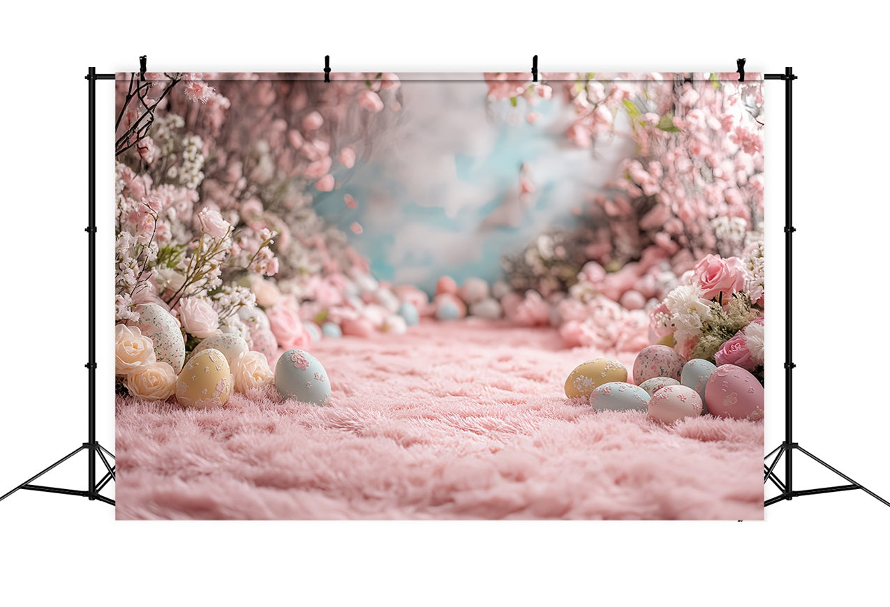 Toile de fond Pâques Sentier Œuf Floral BRP12-748