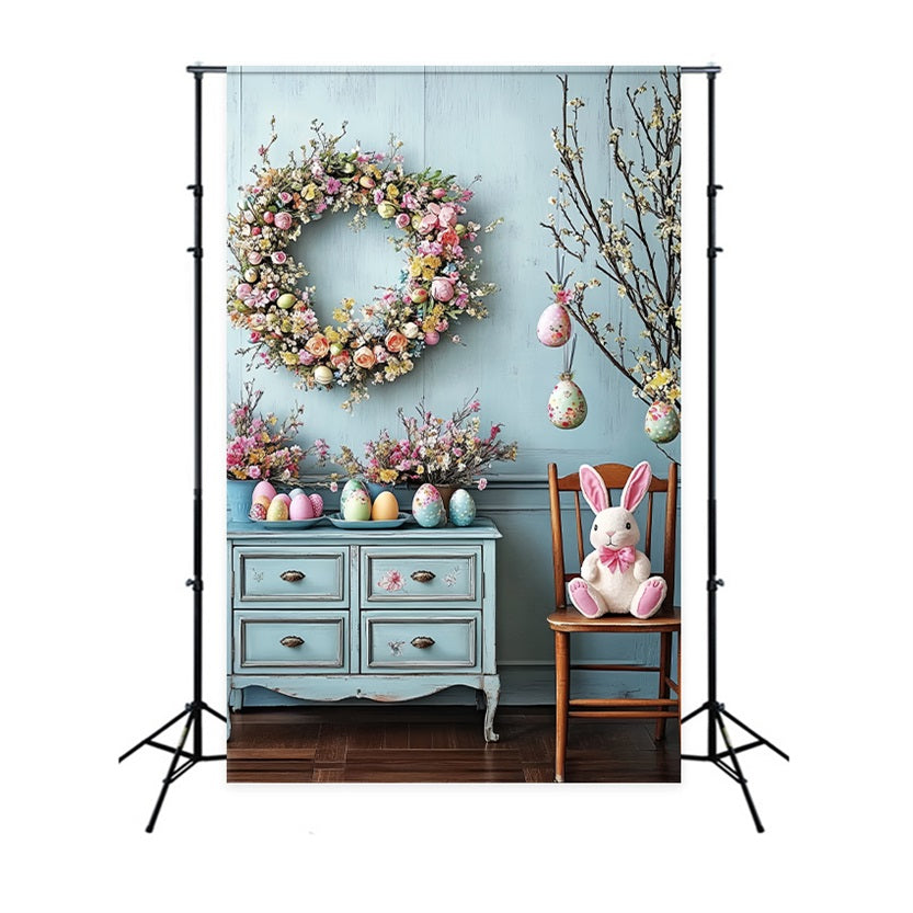 Toile de fond Pâques Idées Couronne Lapin Œufs BRP12-760