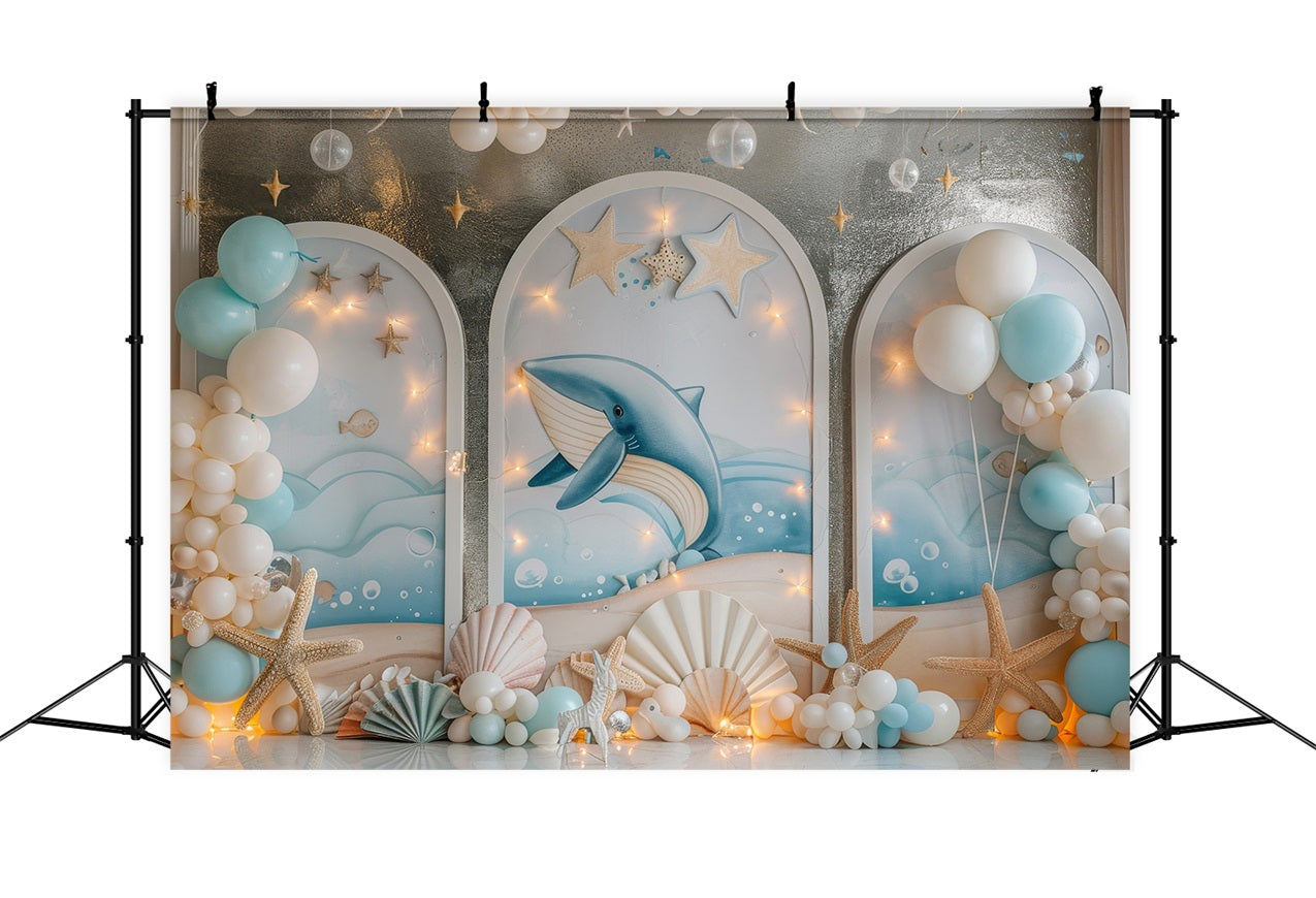 Toile de fond Sirène Fête Baleine Fantaisie Ballon Océanique BRP12-88