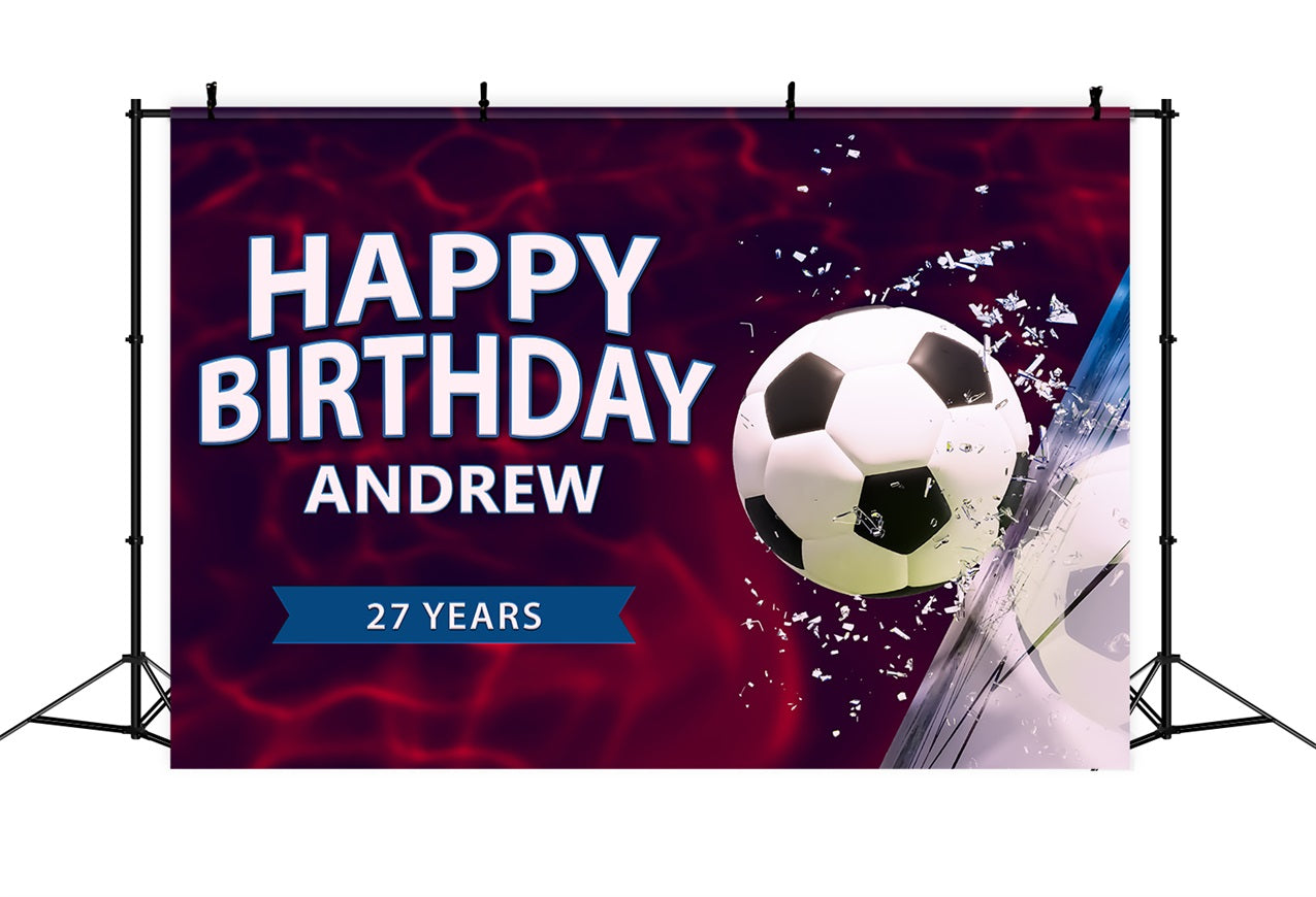 Toile de fond Anniversaire Personnalisable 27e Célébration Football BRP2-100