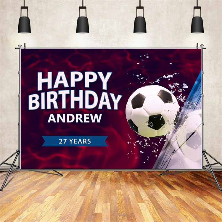 Toile de fond Anniversaire Personnalisable 27e Célébration Football BRP2-100