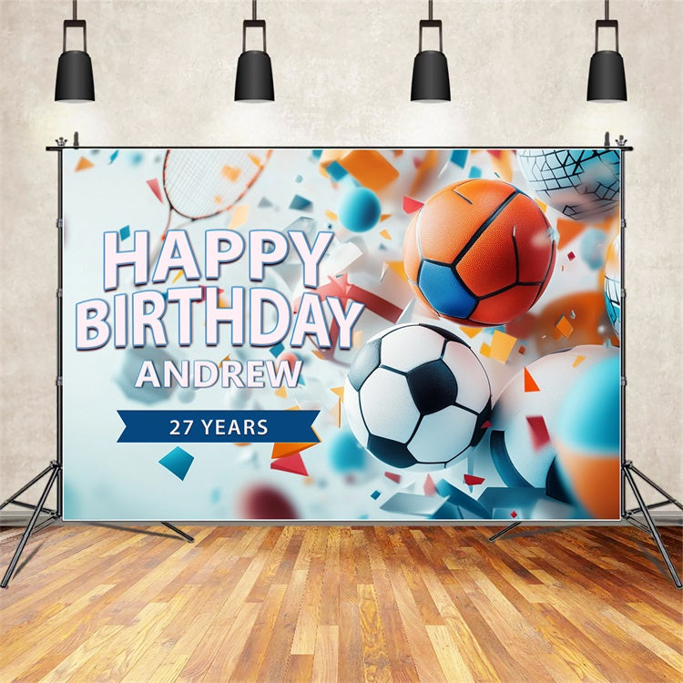 Toile de fond Anniversaire Personnalisable Mania Sport Célébration BRP2-102