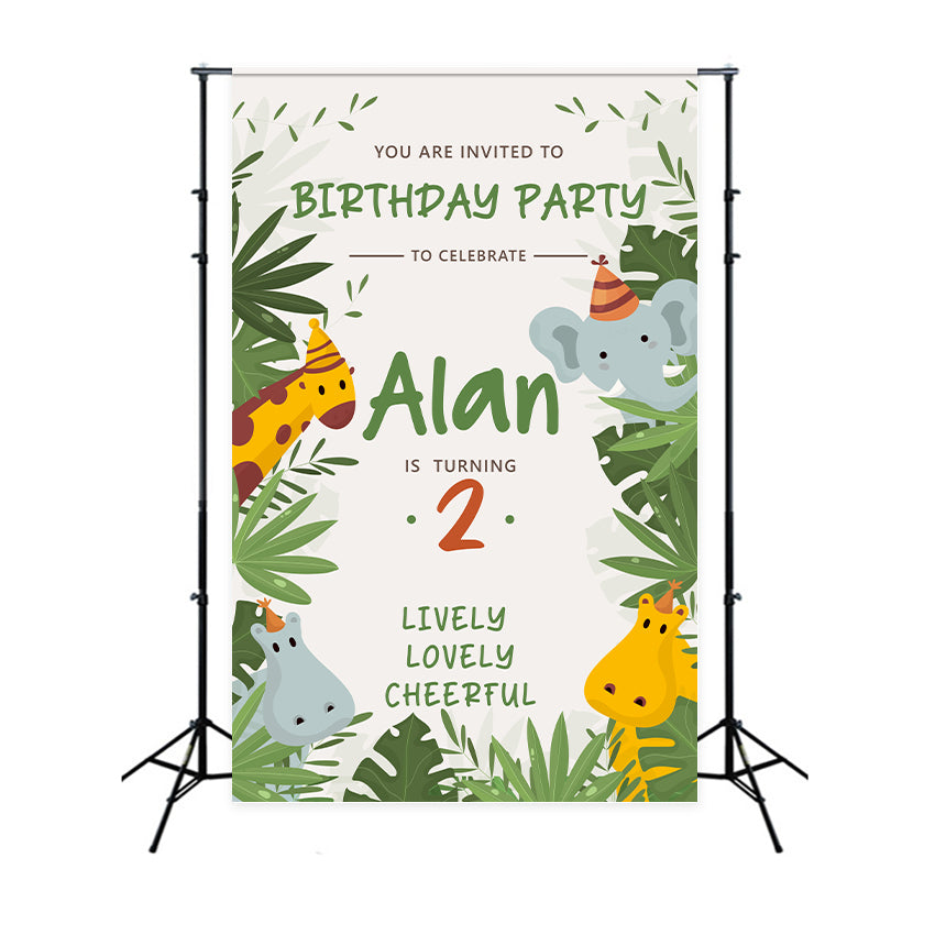 Toile de fond Anniversaire Personnalisable 2e Aventure Jungle Amusante BRP2-151