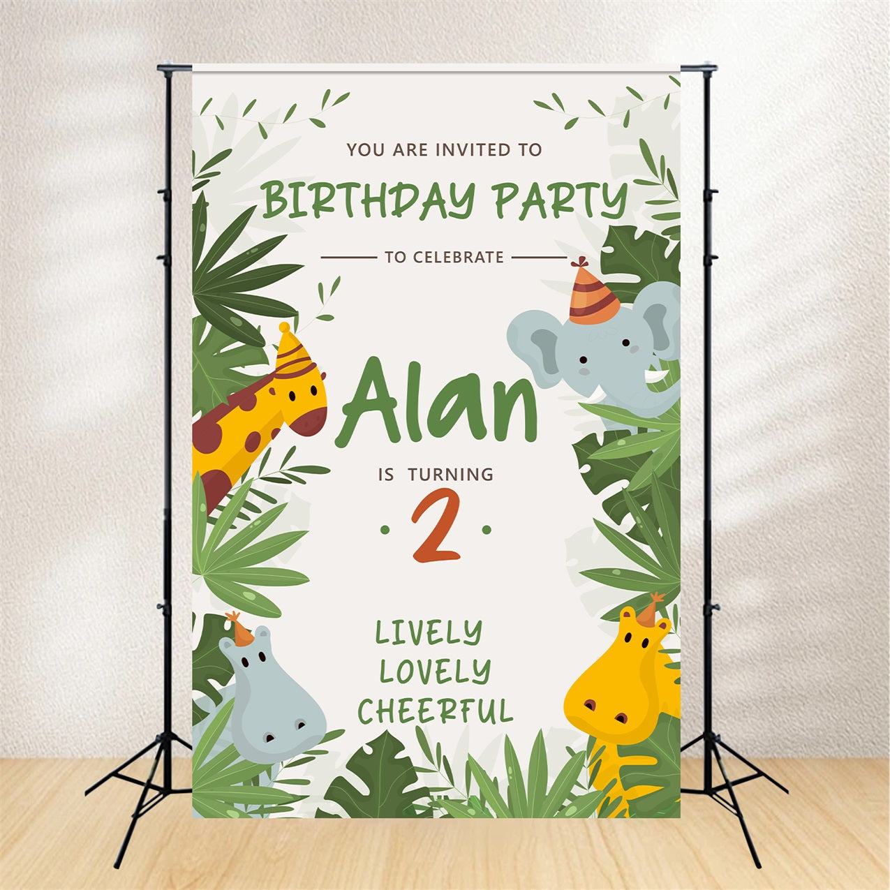 Toile de fond Anniversaire Personnalisable 2e Aventure Jungle Amusante BRP2-151