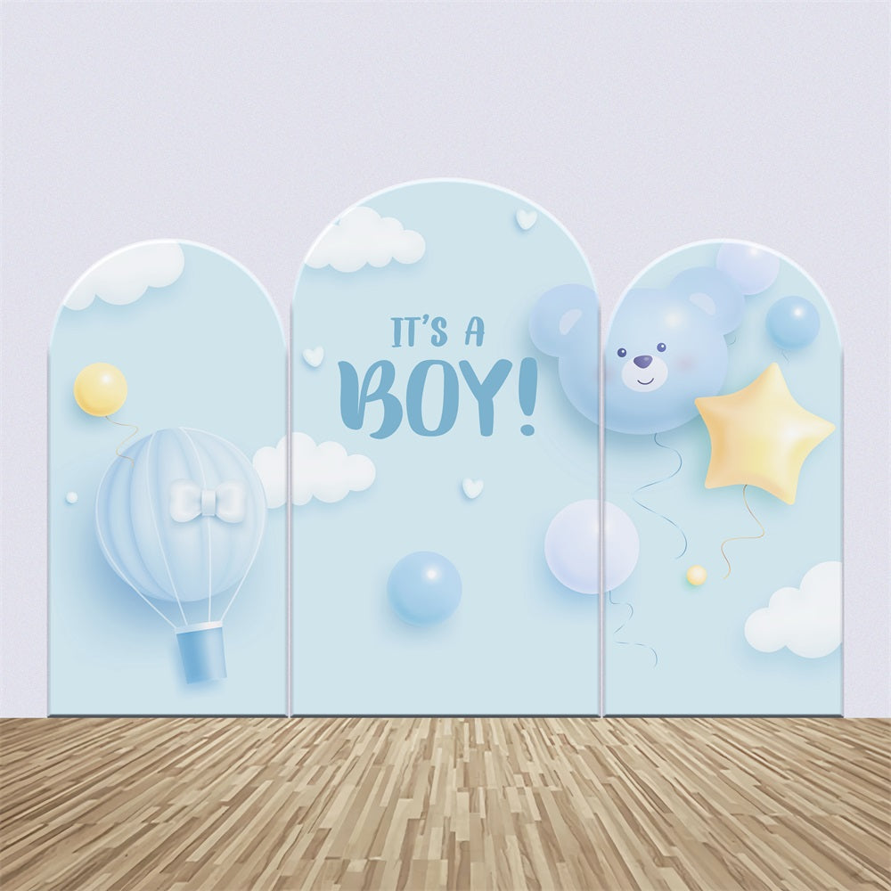 Kit de Toile de fond Arch Personnalisable Baby Shower Ballons Bleus de Rêve BRP2-199