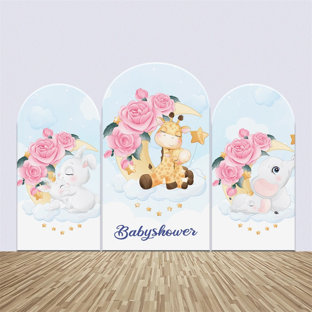 Kit de Toile de fond Arch Personnalisable Baby Shower Animaux Adorables Nuage BRP2-206