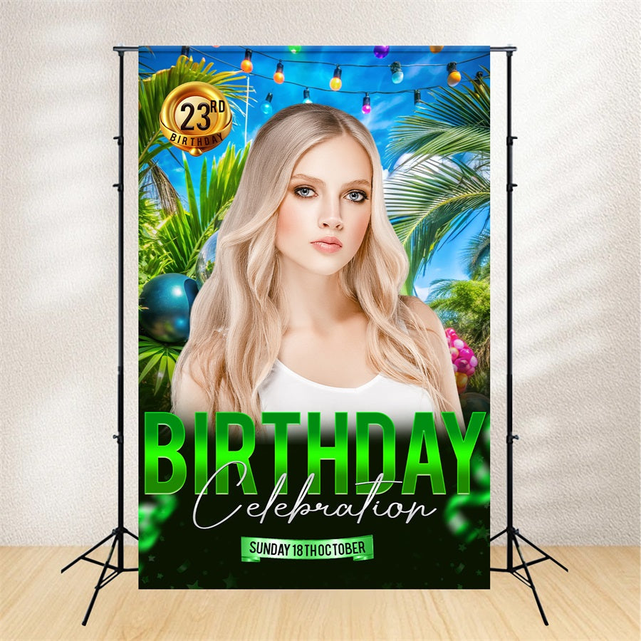 Toile de fond Anniversaire Personnalisable Tropical 23e Photographie BRP2-48