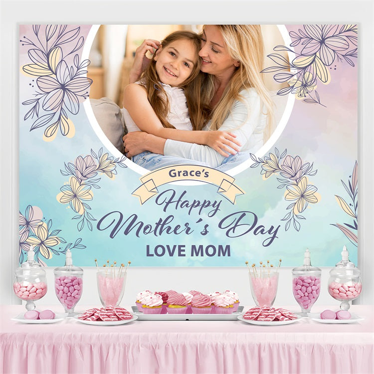Toile de fond Fête des Mères Personnalisable Fleurs Pastel BRP3-139