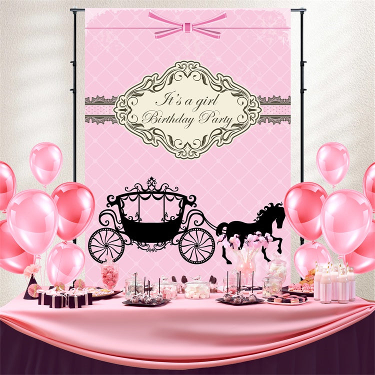 Toile de fond Photo Anniversaire Carrosse Silhouette Noire BRP3-61