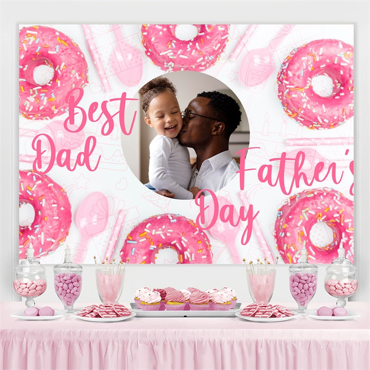 Toile de fond Fête des Pères Donuts Roses Délice Personnalisée BRP4-102