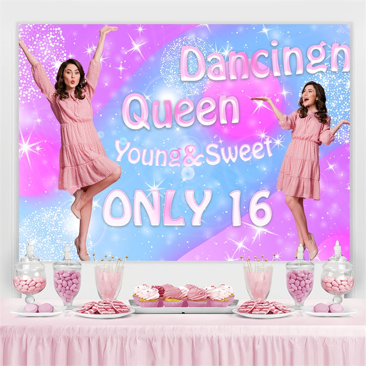 Toile de fond Photo Danse Personnalisée Éclat Rose Bleu Brillant BRP4-190