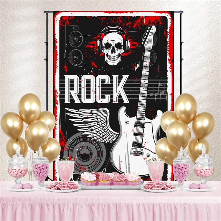 Toile de fond Fête Dansante Personnalisable Vibes Rock Guitare Électrique BRP4-202